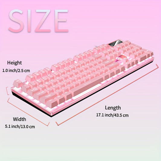 YINDIAO Wired Keyboard with USB Plug - Backlit, Ergonomic Design for Office & Gaming, Compatible with PC & Laptop, Durable & Stylish, No Battery Needed, Office Keyboard | Ergonomic Keyboard | Durable Keyboard, Keyboard And Mo