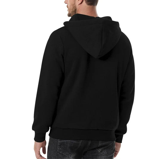 Men s Lightweight Hooded Sweatshirt with Solid Color and 1 3 Zipper Closure Long Sleeve Pullover for Fall Streetwear Style