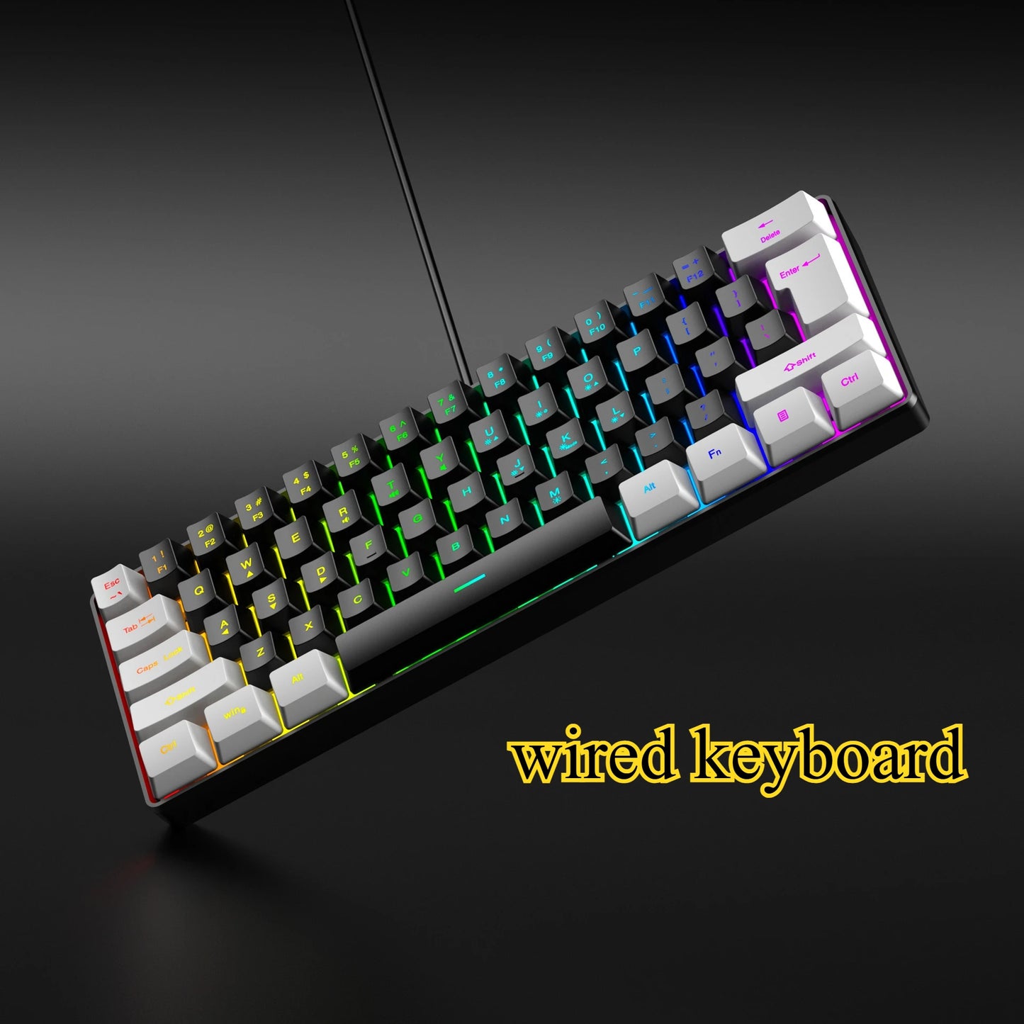 Teclado 61 key RGB Gamer keyboards 60% keyboard teclado para computadora ergonomic tastiera black white mini klavye toetsenbord