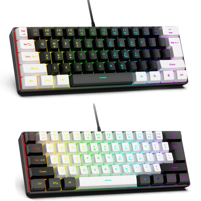 Teclado 61 key RGB Gamer keyboards 60% keyboard teclado para computadora ergonomic tastiera black white mini klavye toetsenbord