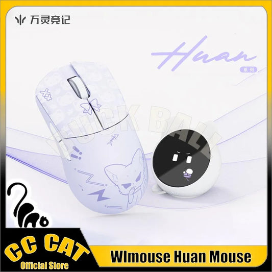 Wlmouse Huan No Hole Magnesium Alloy Mouse Bluetooth Wireless Mouse PAW3950HS 3 Mode 8000Hz 20000FPS Dual 8K Gaming Mouse Gift