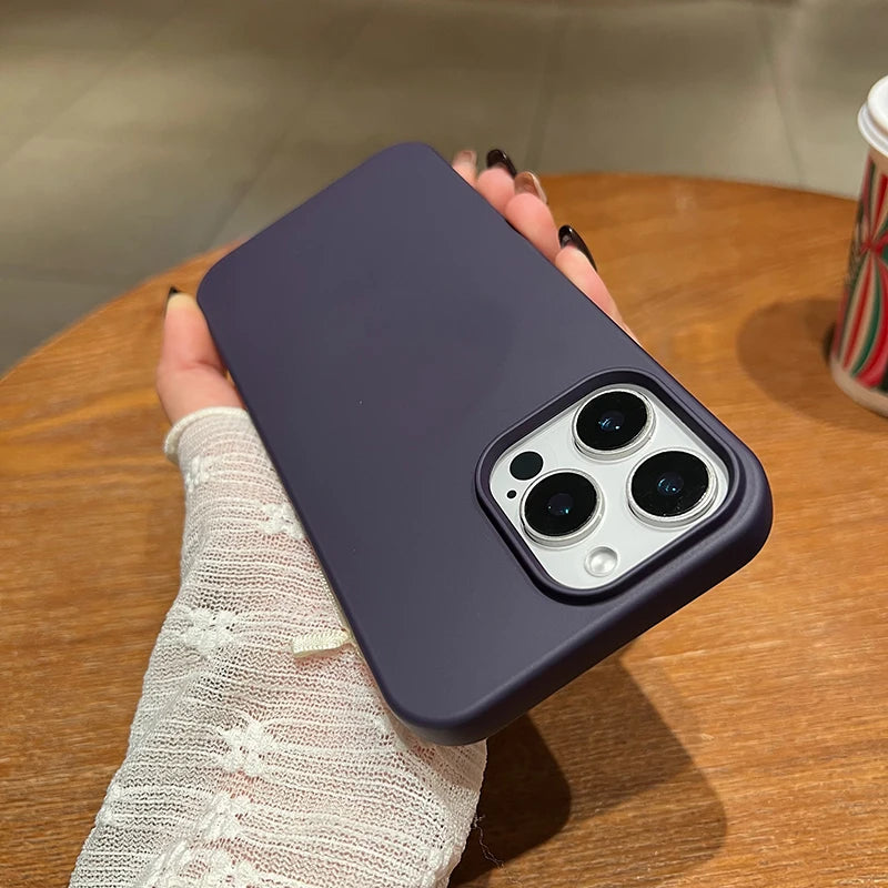 For Magsafe Magnetic Solid Color Liquid Silicone Phone Case For iPhone 16 Pro Max 14 11 12 13 15 Pro Max Mini Bumper Back Cover