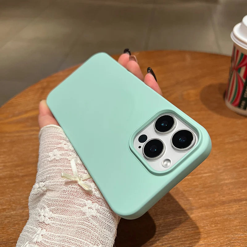 For Magsafe Magnetic Solid Color Liquid Silicone Phone Case For iPhone 16 Pro Max 14 11 12 13 15 Pro Max Mini Bumper Back Cover