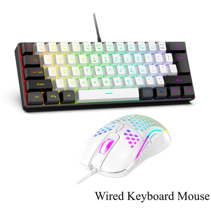 Teclado 61 key RGB Gamer keyboards 60% keyboard teclado para computadora ergonomic tastiera black white mini klavye toetsenbord